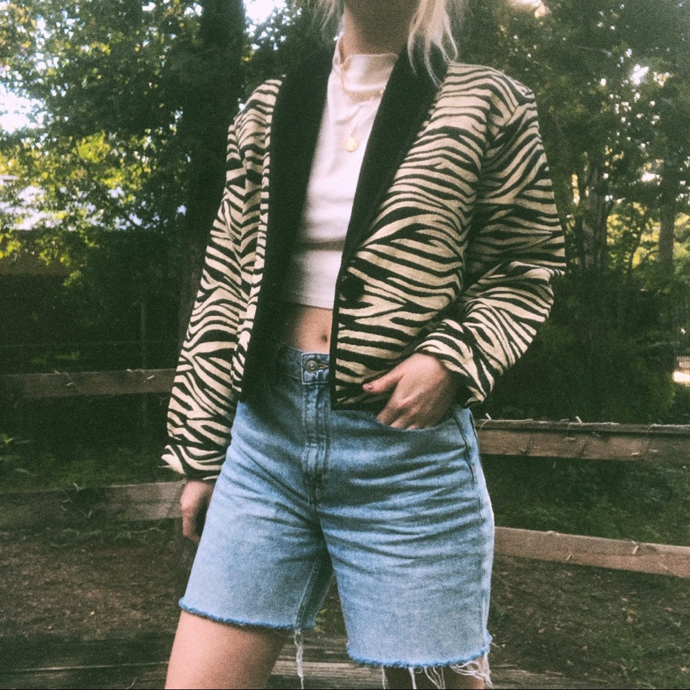 VTG New Identity Zebra blazer jacket (M) - Picture 2 of 11